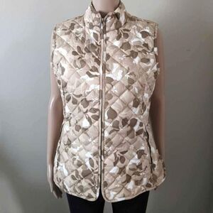 Eddie Bauer goose down quilt floral vest jacket, women's medium